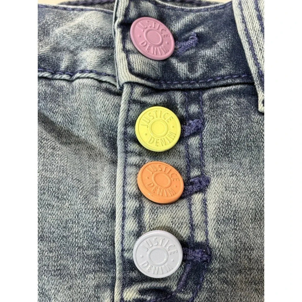 Justice Denim Acid Washed Mini Skort Girls 10 Pockets Distressed‎